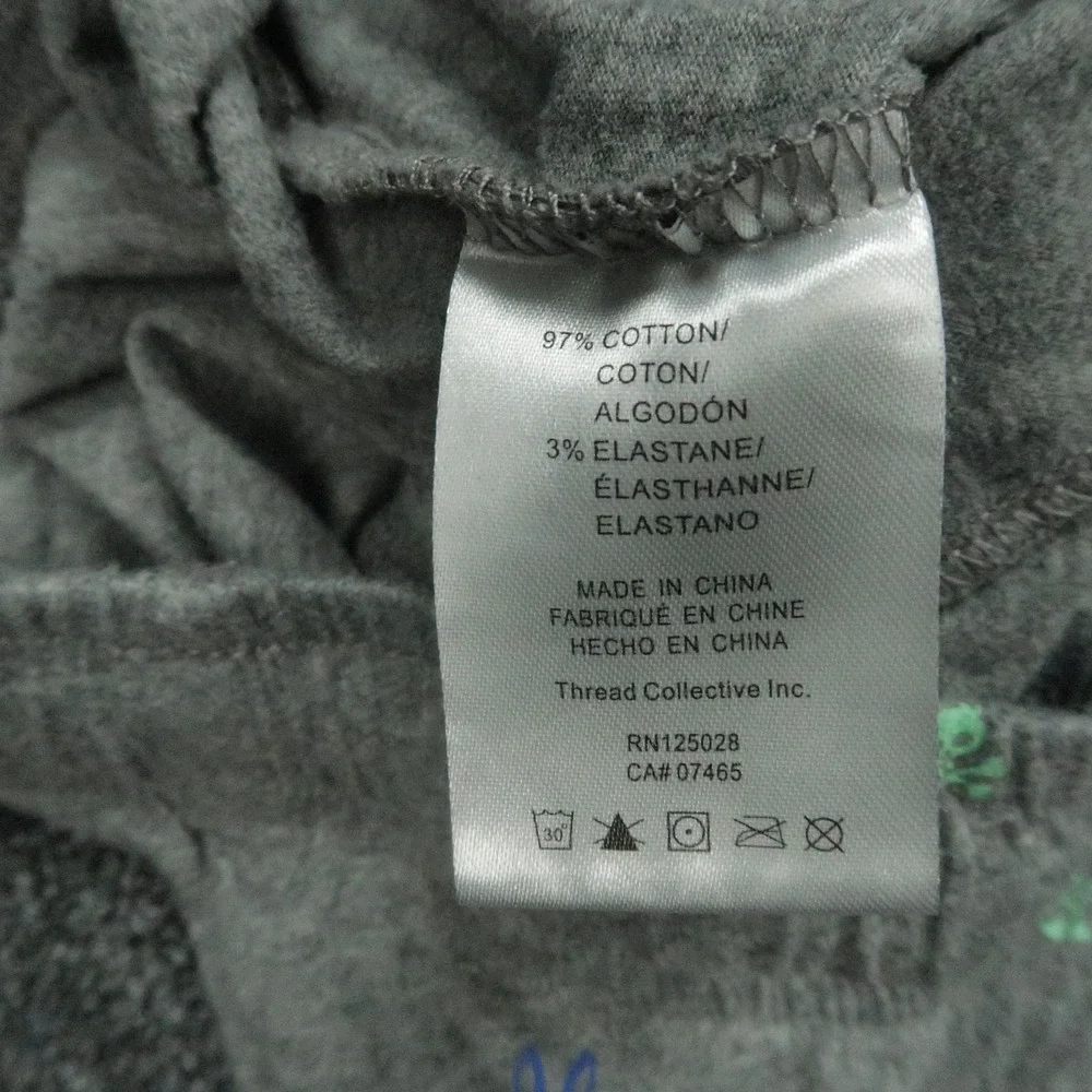Psycho Bunny Pants Mens Medium Gray Print All Over Sleepwear Pockets Lightweight